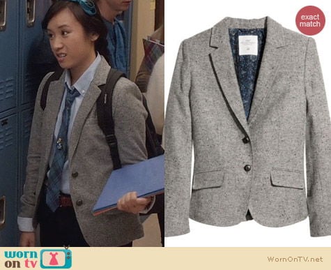 The Carrie Diaries Fashion: H&M Tweed Herringbone Blazer worn by Ellen Wong