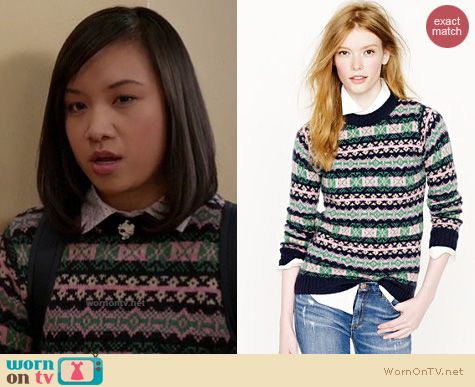 The Carrie Diaries Fashion: J. Crew Harley of Scotland Fair Isle sweater worn by Jill/Mouse