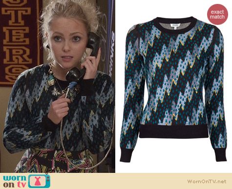 The Carrie Diaries Fashion: Kenzo Lightning Bolt Sweater worn by AnnaSophia Robb