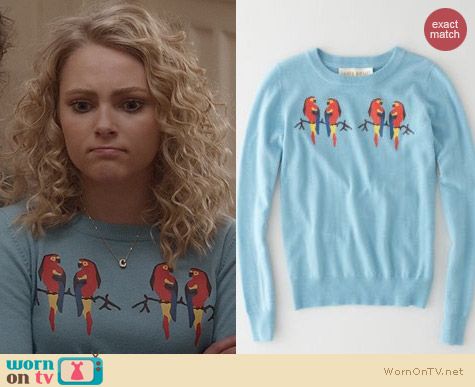 The Carrie Diaries Fashion: Lauren Moffatt Parrot Sweater worn by AnnaSophia Robb