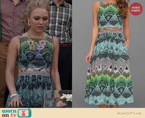 The Carrie Diaries Fashion: Mara Hoffman Lattice waist dress worn by AnnaSophia Robb