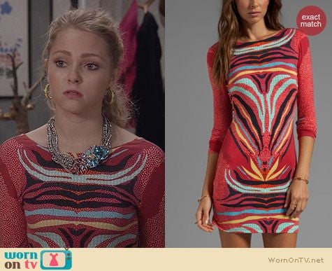 The Carrie Diaries Fashion: Mara Hoffman Scoop Back Phoenix Red Dress worn by Carrie Bradshaw