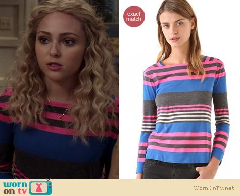 The Carrie Diaries Fashion: Marc by Marc Jacobs Flash stripe top worn by Anna SophiaRobb