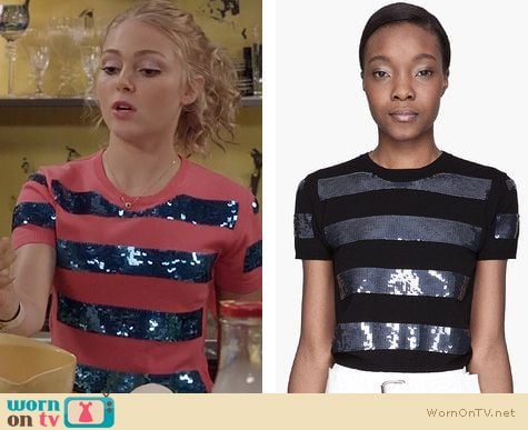 The Carrie Diaries Fashion: Marc by Marc Jacobs Sequin Striped Tee worn by AnnaSophia Robb