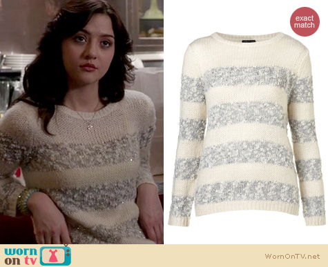 The Carrie Diaries Fashion: Topshop bobble sequin stripe jumper worn by Katie Findlay