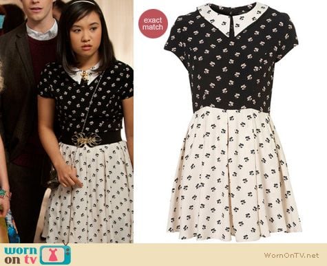 Carrie Diaries Fashion: Topshop contrast collar dress worn by Ellen Wong