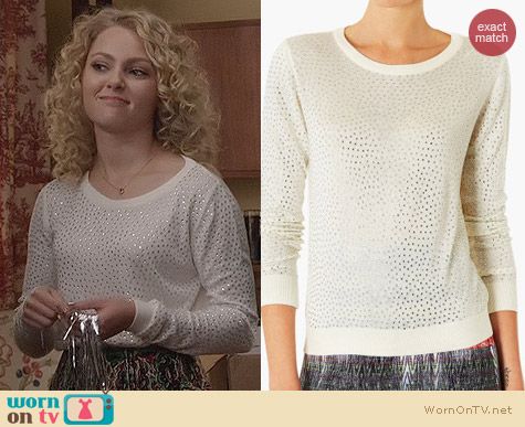 The Carrie Diaries Fashion: Topshop Embellished Knit Sweater worn by AnnaSophia Robb