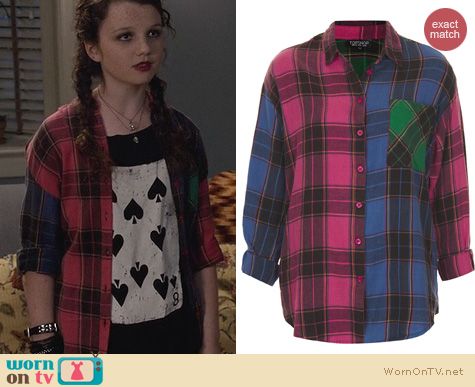 The Carrie Diaries Fashion: Topshop Mix & Match Check Shirt worn by Stefania Owen