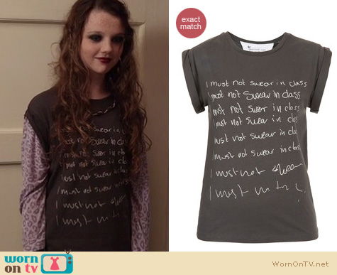 The Carrie Diaries Fashion: Topshop Must Not Swear In Class tee worn by Dorritt Bradshaw