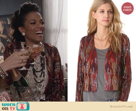 The Carrie Diaries Outfits: Haute Hippie Sequin Snake Jacket worn by Larissa