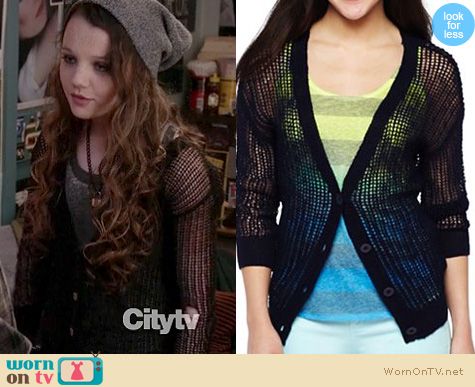 The Carrie Diaries Style: Dorrit Bradshaws black netted cardigan on The Carrie Diaries