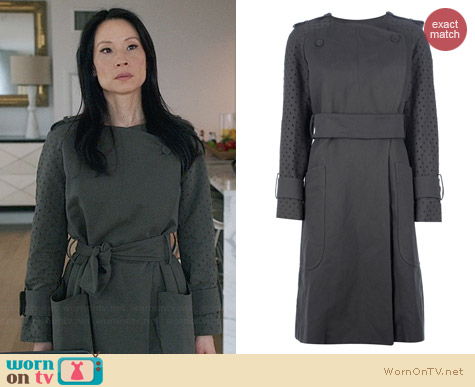 Carven Belted Coat worn by Lucy Liu on Elementary