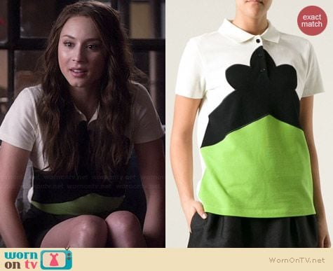 Carven Color Block Polo Shirt worn by Troian Bellisario on PLL