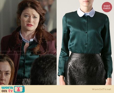 Carven Contrast Collar Blouse worn by Emilie DeRavin on OUAT