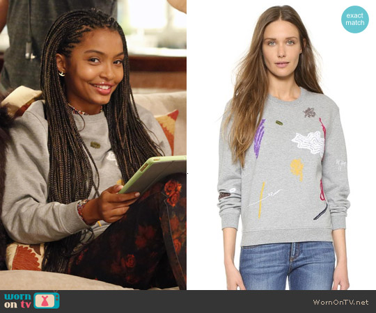 Carven Long Sleeve Sweatshirt worn by Zoey Johnson (Yara Shahidi) on Black-ish