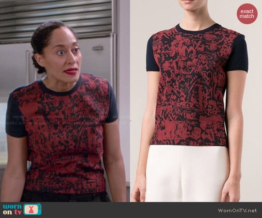 Carven Silk Front Sweater worn by Rainbow Johnson (Tracee Ellis Ross) on Black-ish