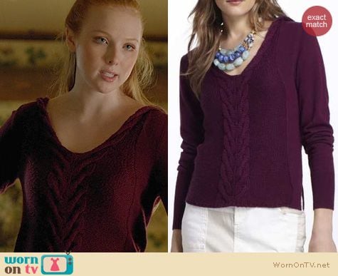 Fashion of Castle: Anthropologie Yoon Dotted & Cabled Hoodie Sweater worn by Molly Quinn