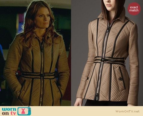 Fashion of Castle: Burberry Ribbed Quilt Jacket worn by Stana Katic