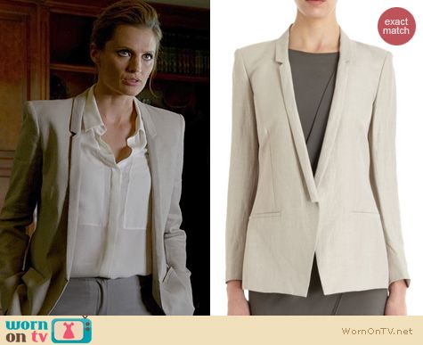 Castle Fashion: Helmut Lang Slim Lapel Blazer worn by Stana Katic