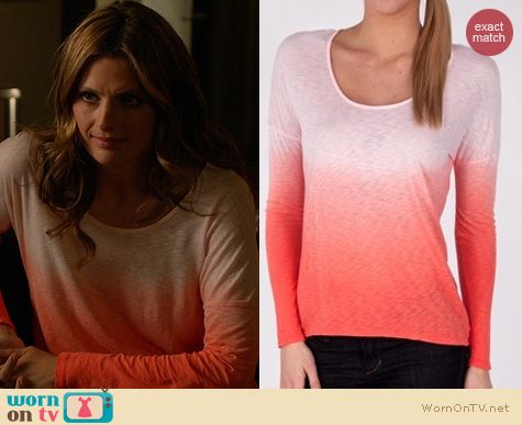 Castle Fashion: Red Haute Ombre Tee worn by Stana Katic