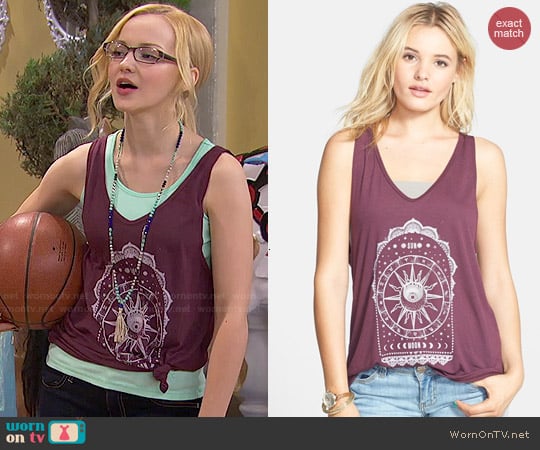 Cea & Jae Lace Sun & Moon Tank worn by Maddie Rooney (Dove Cameron) on Liv and Maddie