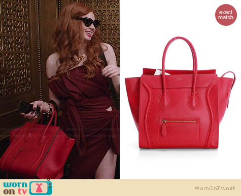 Celine Red Mini Luggage Tote worn by Karen Gillan on Selfie