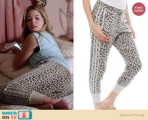 Chaser Animal Print Reverse Panel Slouchy Pants worn by Sasha Pieterse on PLL