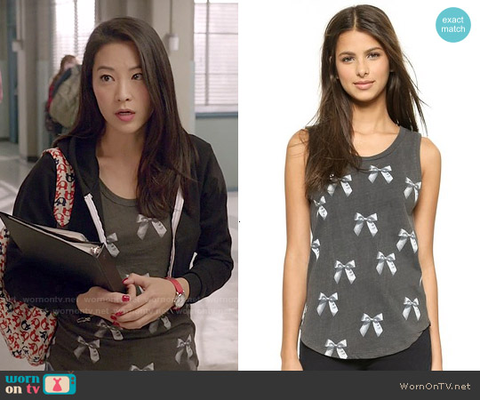 Chaser Bows Muscle Tee worn by Kira (Arden Cho) on Teen Wolf