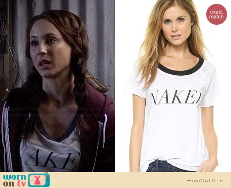 Chaser Naked Tee worn by Troian Bellisario on PLL