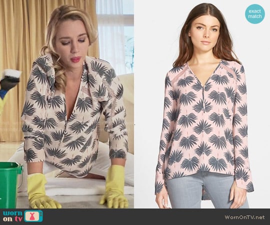 Chelsea28 Lace Inset V-Neck Top worn by Petra Solano (Yael Grobglas) on Jane the Virgin