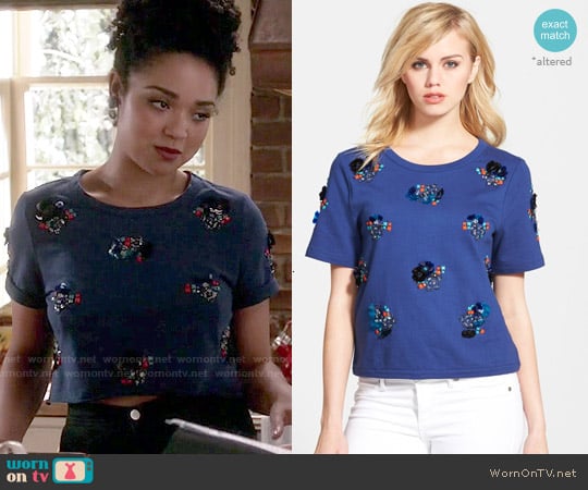 Chelsea28 Embellished Top worn by Beth (Aisha Dee) on Chasing Life