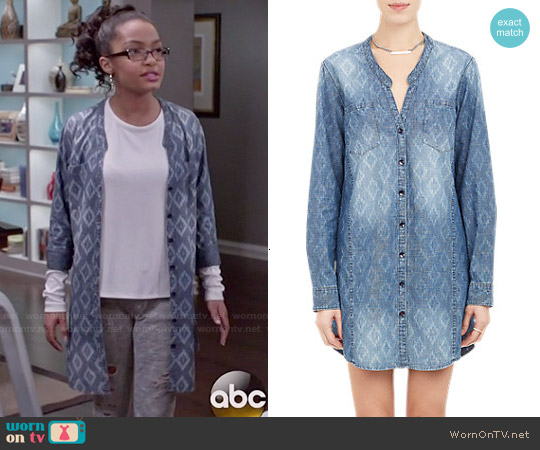 Chip Foster Ikat Print Shirtdress worn by Zoey Johnson (Yara Shahidi) on Black-ish