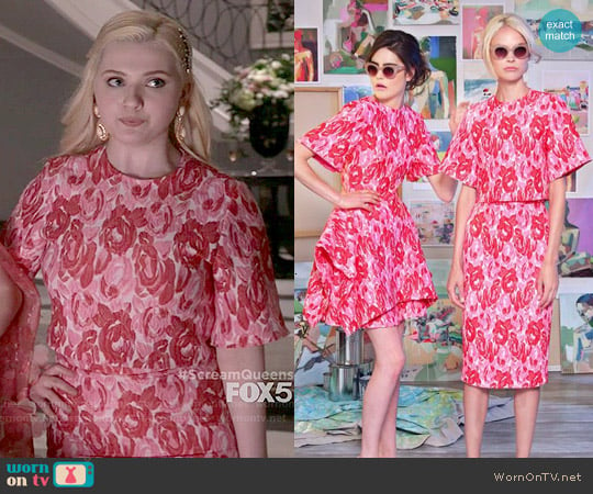 Christian Siriano Resort 2015 Floral Top and Skirt worn by Chanel #5 (Abigail Breslin) on Scream Queens