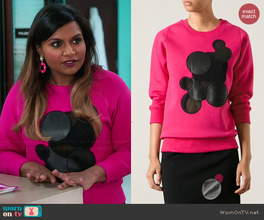 Christopher Kane Molecules Sweatshirt worn by Mindy Lahiri (Mindy Kaling) on The Mindy Project