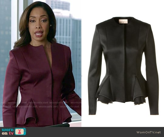 Christopher Kane Satin Peplum Jacket worn by Jessica Pearson (Gina Torres) on Suits