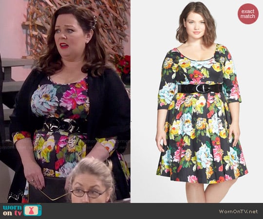 City Chic Floral Print Fit & Flare Dress worn by Molly Flynn (Melissa McCarthy) on Mike & Molly