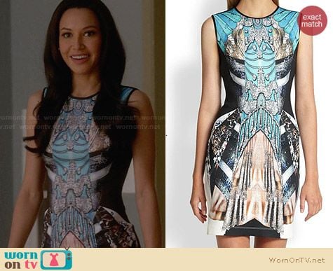 Clover Canyon All That Jazz Neoprene Dress worn by Naya Rivera on Glee