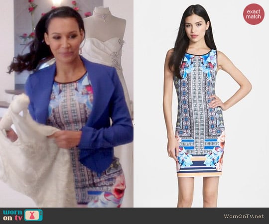 Clover Canyon Byzantine Scarf Print Dress worn by Naya Rivera on Glee