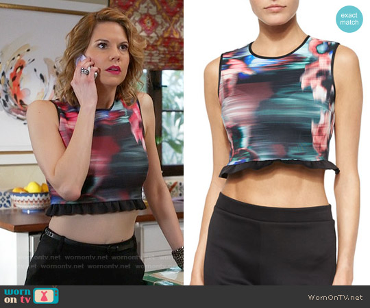 Clover Canyon Florla Ikat Crop Top worn by Peri Westmore (Mariana Klaveno) on Devious Maids