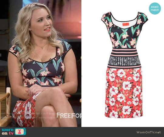 Clover Canyon Floral Sunrise Sheath worn by Gabi Diamond (Emily Osment) on Young and Hungry