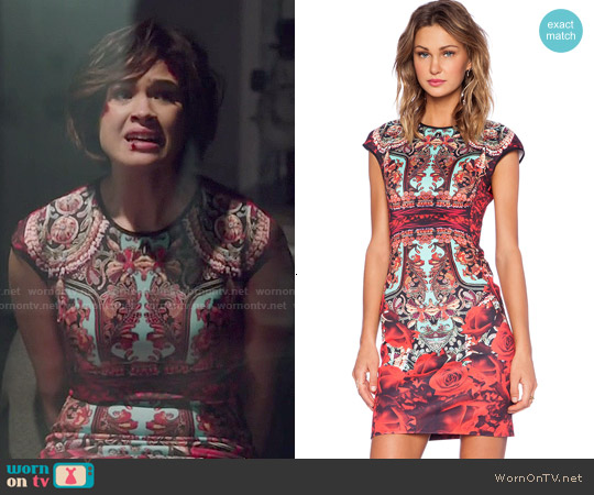 Clover Canyon Rose Matador Dress worn by Heather Chandler (Nicole Gale Anderson) on Beauty and the Beast