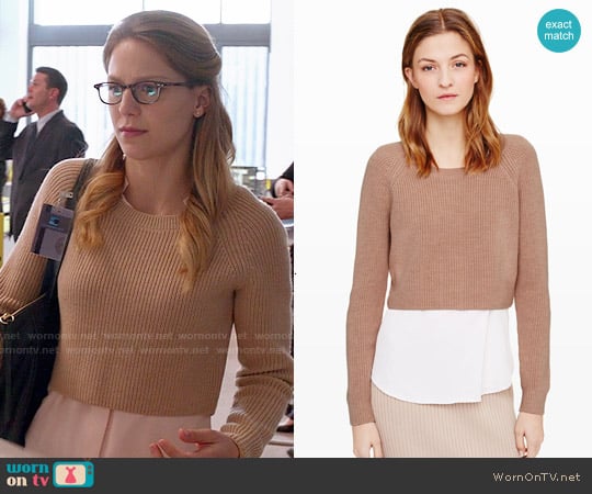 Club Monaco 'Coryn' Sweater in Camel worn by Kara Danvers (Melissa Benoist) on Supergirl