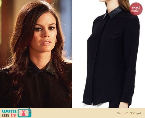 Club Monaco Denise Leather Collar Shirt worn by Rachel Bilson on Hart of Dixie