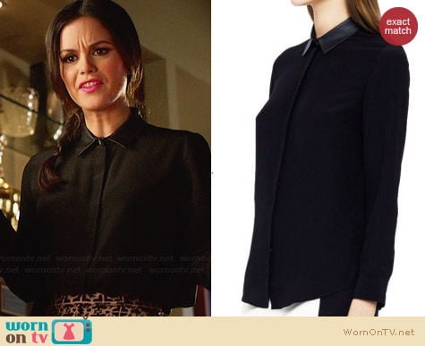 Club Monaco Denise Leather Collar Shirt worn by Zoe Hart on Hart of Dixie