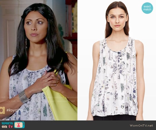 Club Monaco Eryn Print Tank worn by Divya Katdare (Reshma Shetty) on Royal Pains