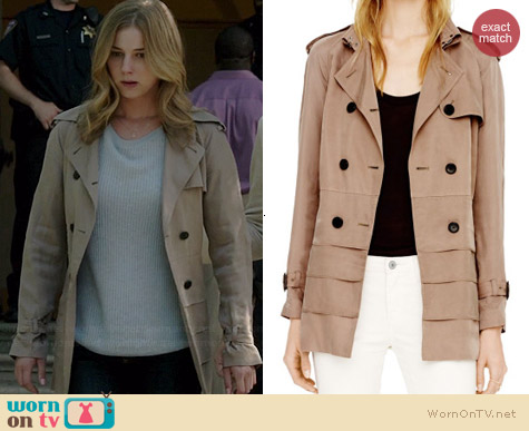 Club Monaco Isabelle Trench worn by Emily VanCamp on Revenge