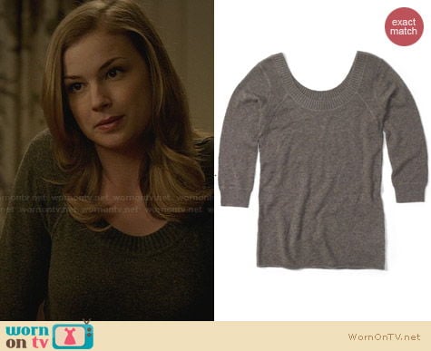 Club Monaco Lorraine Cashmere Sweater worn by Emily VanCamp on Revenge