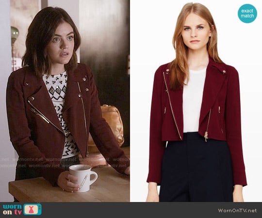 Club Monaco Rimona Jacket worn by Aria Montgomery (Lucy Hale) on Pretty Little Liars