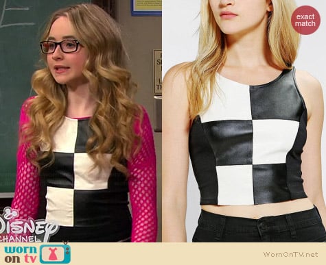 Coincidence & Chance Checkerboard Crop Top worn by Sabrina Carpenter on Girl Meets World