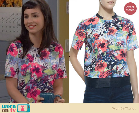 Cooper & Ella Elizabeth Floral Top worn by Molly Ephraim on Last Man Standing